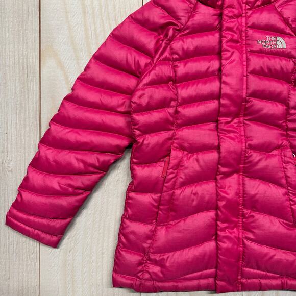The North Face Girls 550 Down Fill Puffer Jacket Size XS (6) Hot Pink *No Hood* - Picture 3 of 9